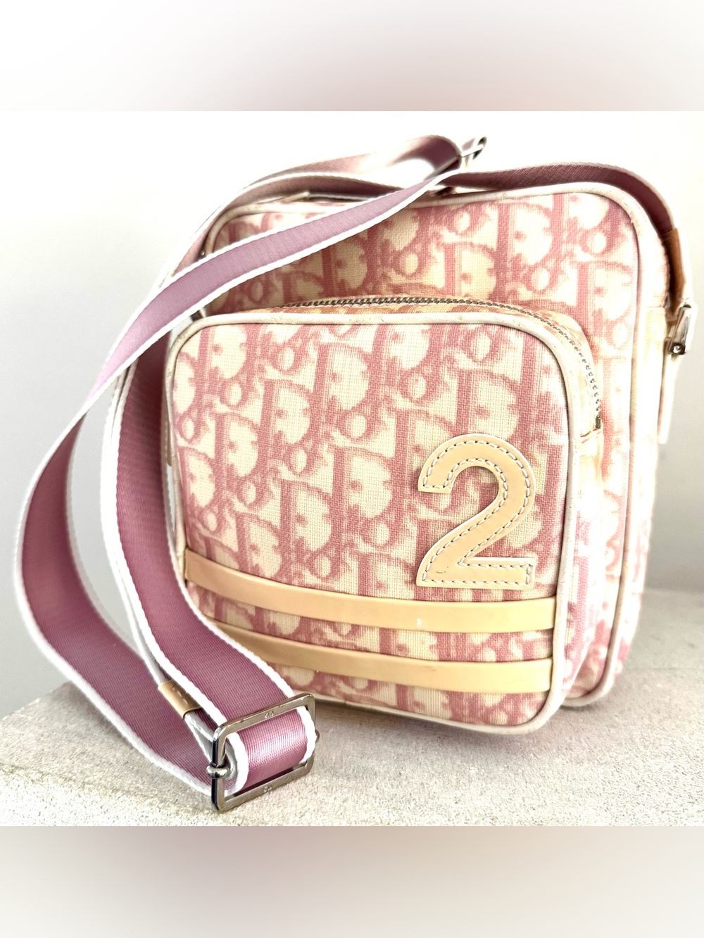 CHRISTIAN DIOR Pink Trotter No. 2 Crossbody Messenger Bag Rare Y2K